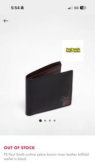全新正貨 Paul smith zebra logo leather bifold wallet 兩折銀包 錢包 男 黑 牛真皮