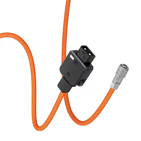 B04B-DT-BMD D-Tap To 2-Pin BMPCC 60Cm Power Cable Braided 180° Rotatable Wire For Blackmagic Pocket 