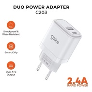 Dual USB Charger Adapter A + USB-C 2.4A Multi protection Charger Head Adapter