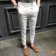 ✦Ready Stock✦ Fashion stretchy jeans lelaki 2021 New Small Feet 9-point Casual Pants Slim fit Straig