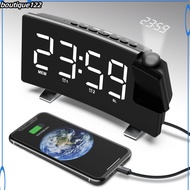 BOU Fm Radio Clock Led Digital Clock Smart Projection  Alarm  Clock Watch Table Electronic Desk Clock