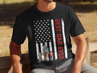 Best Dad Ever T-Shirt Fathers Day Gift for Dad Mens T-Shirt for Fathers Day Dad T-Shirt American Fla
