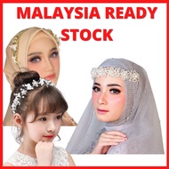 Wedding Hair Accessories Crown Tudung Pengantin Murah Veil Bride Bridal Head Accessories Tiara Head