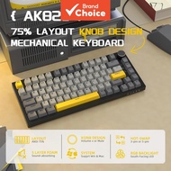AJAZZ AK820 Pro Tri-Mode Gasket Hot Swap RGB Mechanical Keyboard With Knob For PC Mac Papan Kekunci 