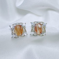 铜发晶耳钉 Copper Rutilated Quartz Earrings  -123 LIVE MALL