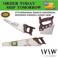 BAHCO 22"/24" Handsaw 277 With Wooden Handle / Gergaji Kayu Cap Ikan Gergaji (FOC BAHCO 4" FILE) Han