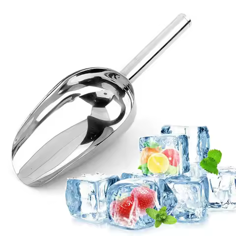 1pcs Aluminum Alloy Bar Candy Scoop Shovel Scoop Round Bar Pub Home Ice Cubes Spice Candy Flour Nut 