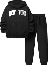 Bộ Đồ Thể Thao Thường Ngày Cho Trẻ Em XHOA M3N Áo Nỉ Quần Áo Chui Đầu Dài Tay Rộng Rãi Bằng Polyeste