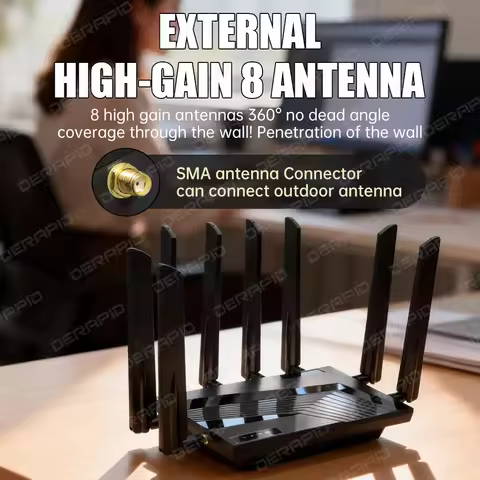 WiFi 6 AX3000 X55 Router High-Speed 5G LTE Router Wi-Fi 6 Dual Band SIM Card Mesh Mode Network 6DBI 