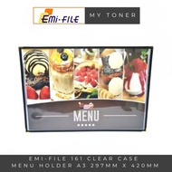 EMI-FILE K2 161 MENU HOLDER A3 PVC CLEAR CASE (2 SIDED VIEW) | FOR : RESTORAN CATALOGUE