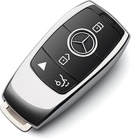 Compatible with Mercedes Benz Key Fob Cover Silver car Key Chain case Protector Holder E300 E350 E40