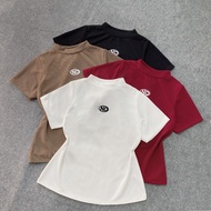 Bigsize T-shirt for women baby tee 60-95kg stretch ribbed fabric, slim fit, comfortable to wear - G2