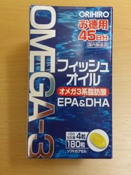 (日本製）ORIHIRO OMEGA-3 魚油 含有 EPA 及 DHA 元素（180粒裝，供45日用）