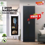 [ BAUCAR DISKAUN ] PROMOSI HANGAT SamPoint 2 Door Wardrobe / Almari Pakaian 2 Pintu / almari murah K