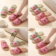 1Pair Women Linen Slippers Cute Non-slip Spa Hotel Guest Slipper Indoor Bedroom Footwear