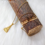 Gold-plated titanium necklace with bodhisattva face MZ2091.