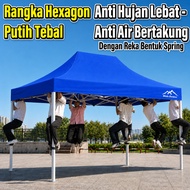 【WTHB】Khemah Hexagon Steel Wire Canopy 3x3M 3x4.5M 3x6M Heavy Duty Anti Air Bertakung Khemah Niaga