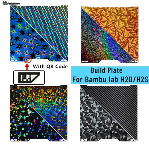 For Bambu Lab H2d H2S Smooth Build Plate with QR Code Heatbed Bambulab 350x320 Hiqh Quality H2D H2S 