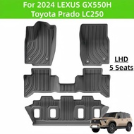 For 2024 GX550H/Prado LC250 TPE Car Floor Mat/Rear Trunk Mat