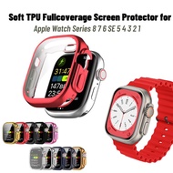 For Apple Watch Series 8  Ultra 49mm Soft Plating TPU Protective Bumper Case with Screen Protector compatible with Apple Watch Series 8 SE 7 6 5 4 41mm 45mm 40mm 44mm