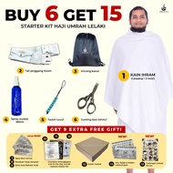 Ihram Saiz Biasa | STANDARD SIZE - Set Starter Kit Umrah Lelaki Kain Ihram Superfine Fibre Tebal Umr