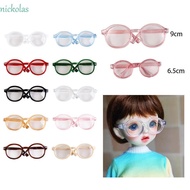 SERIRANIS Transparent Plastic Glasses, Doll Accessory Transparent Round Transparent Glasses, Doll Ey