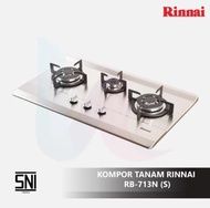 Kompor Gas Tanam 3 Tungku (Stainless) Rinnai RB-713N (S) / RB713NS