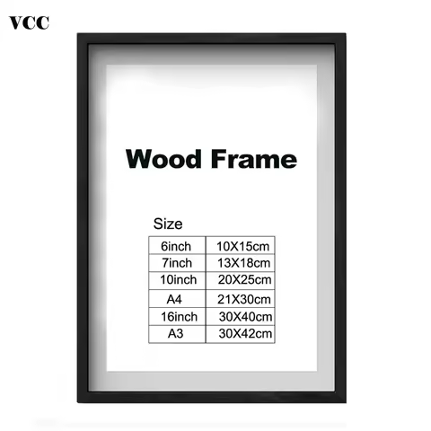 Nature Wooden Classic Photo Picture Frame A4 A3 Black White Coffee Wood Color Certificate Frame with