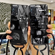 G445 Glitter Glass SOFTCASE+Strap OPPO A18 A38 A58 A78 A98 A55 A54 A76 A57 A96A95 A74 A16 A15 A52 A9