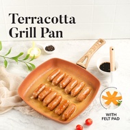 Amercook USA Grill Pan Aesthetic 28cm With Felt Pad US Non-Stick Terracotta Series