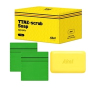 KoreaAK Living Body Soap & Scrub Towel Set | Body Care Combo 90g + 2 Towels