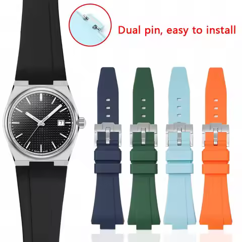 11mm 12mm Rubber Silicone Strap for Tissot PRX Series Super Player T137.407/T137.410 Men Women Origi