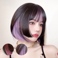 Hanging Ear Princess Cut Full wig Air Bangs Female Short Bob Head