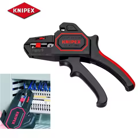 KNIPEX 12 62 180 7.1in Automatic Wire Stripper Multi-function Cut Crimp Strip Pliers German Electric