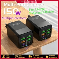 150W Multi Port Flash Charger 4USB+2PD Fast Charger 5V USB Type C Power Adapter For los Micro Type C