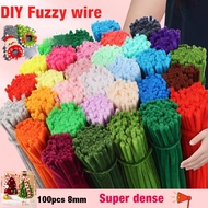 100pcs Colorful Chenille Stems | DIY Bunga Kawat Bulu | Creative Hobby Material DIY Craft Supplies |