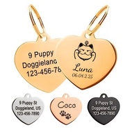 Free Entgraved Dog Tag,Heart Shape Pet Tag,Custom Collar Tag,Personalized Cat Tag,Cat ID Tag,Dog ID 