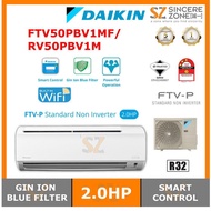 Daikin FTV50PB / RV50PB R32 2.0HP WIFI Air Conditioner Gin-ION Filter Standard Non Inverter (FTV50PB