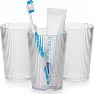 NiHome Toothbrush Holders for Bathrooms 3 Pcs, Plastic Reusable Bathroom Tumbler Toothbrush Cups, 13