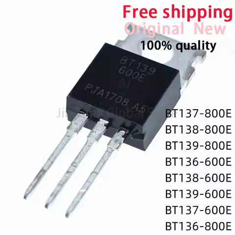10Pcs New BT136-600B BT137 BT138 BT139 BT136 BT139 BT138 BT136 800E BT137 600E TO-220 IC In Stock Wh