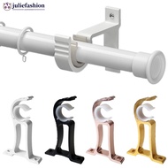 JULIEFASHION Thicken Aluminum Alloy Curtain Rod Brackets Home Ceiling Curtain Rod Installation Hook Room Drapery Wall Mounted Hanging Rack D3W8