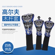 Golf Wood Cover Crystal Skull Wood Cover Protective Cover Ghost Head Embroidery Ball Cover No. 1/3/5