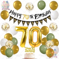 Green Gold Theme 60th/70th Birthday Decoration set Happy Birthday Banner Party Decoration Supplies