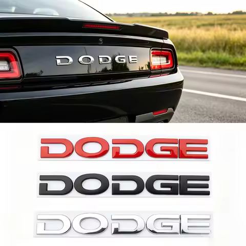 3D Metal DODGE Letter Emblem Badge for Dodge Challenger Charger RAM 1500 Durango Car Rear Trunk Stic