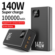 140W Power Bank100000MA PD Two-Way Fast Charge Digital Display Ultra-Thin Power Bank Universal Mobil