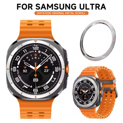 PC Bezel Ring Case For Samsung Galaxy Watch 7 Ultra 47mm Stainless Steel Bezel Protection Watch Case