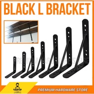 BLACK L BRACKET / WALL SHELF SHELVING L BRACKET / WALL MOUNT RACK RACKING SUPPORT IRON L