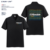 Ready Stock JDM Culture Short-Sleeved Modified Car Lapel polo Shirt 86GR Modified Men Women Pure Cot