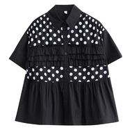 XITAO Shirt Single Breasted Women Shirt Loose Turn-down Collar Women Shirt