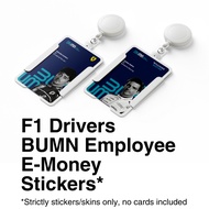 F1 Driver BUMN E-Money Vinyl Sticker Formula 1 - Leclerc, Sainz. Norris, Verstappen, etc. [Downforce